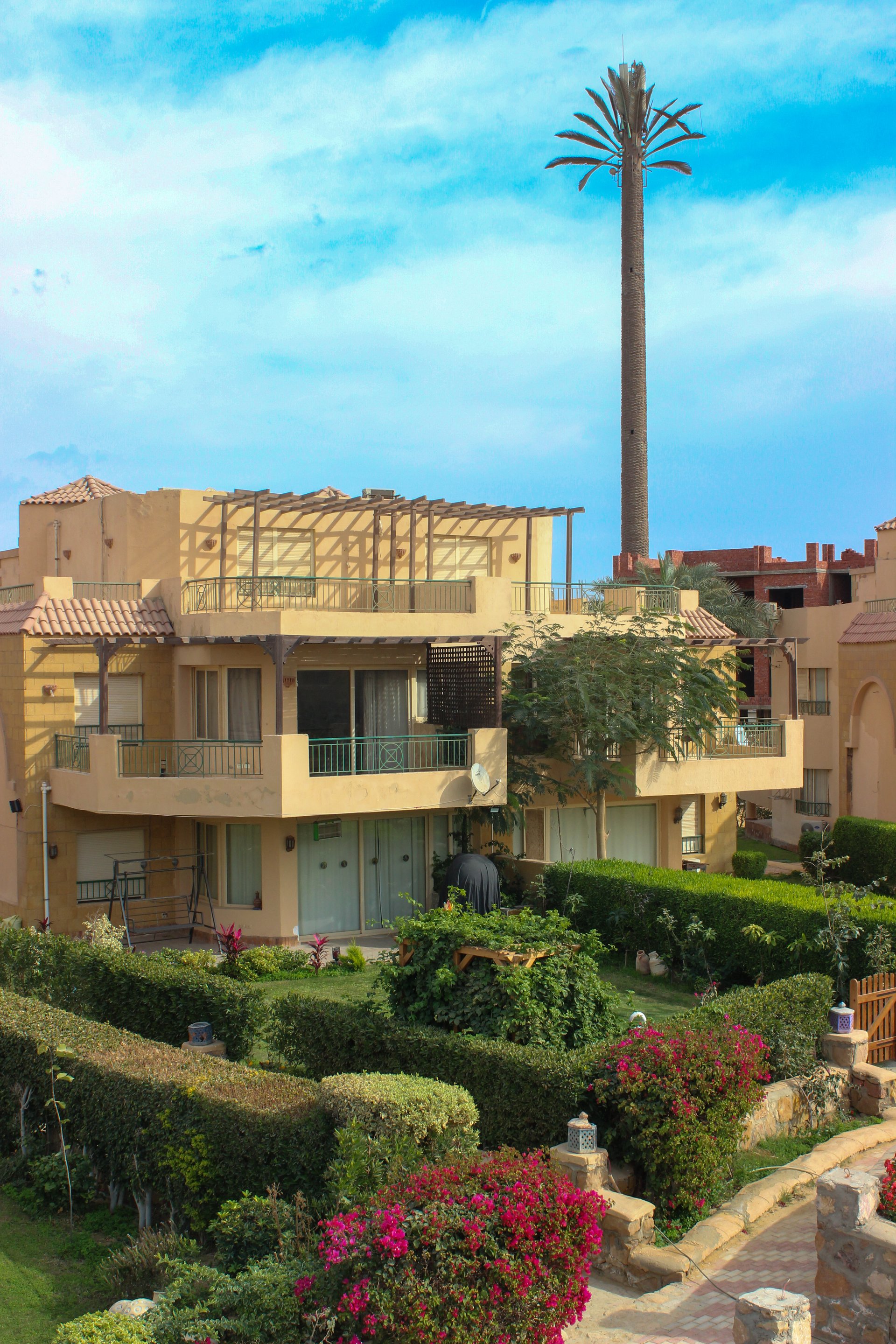 Illuminated evening promenade at La Luna Azure