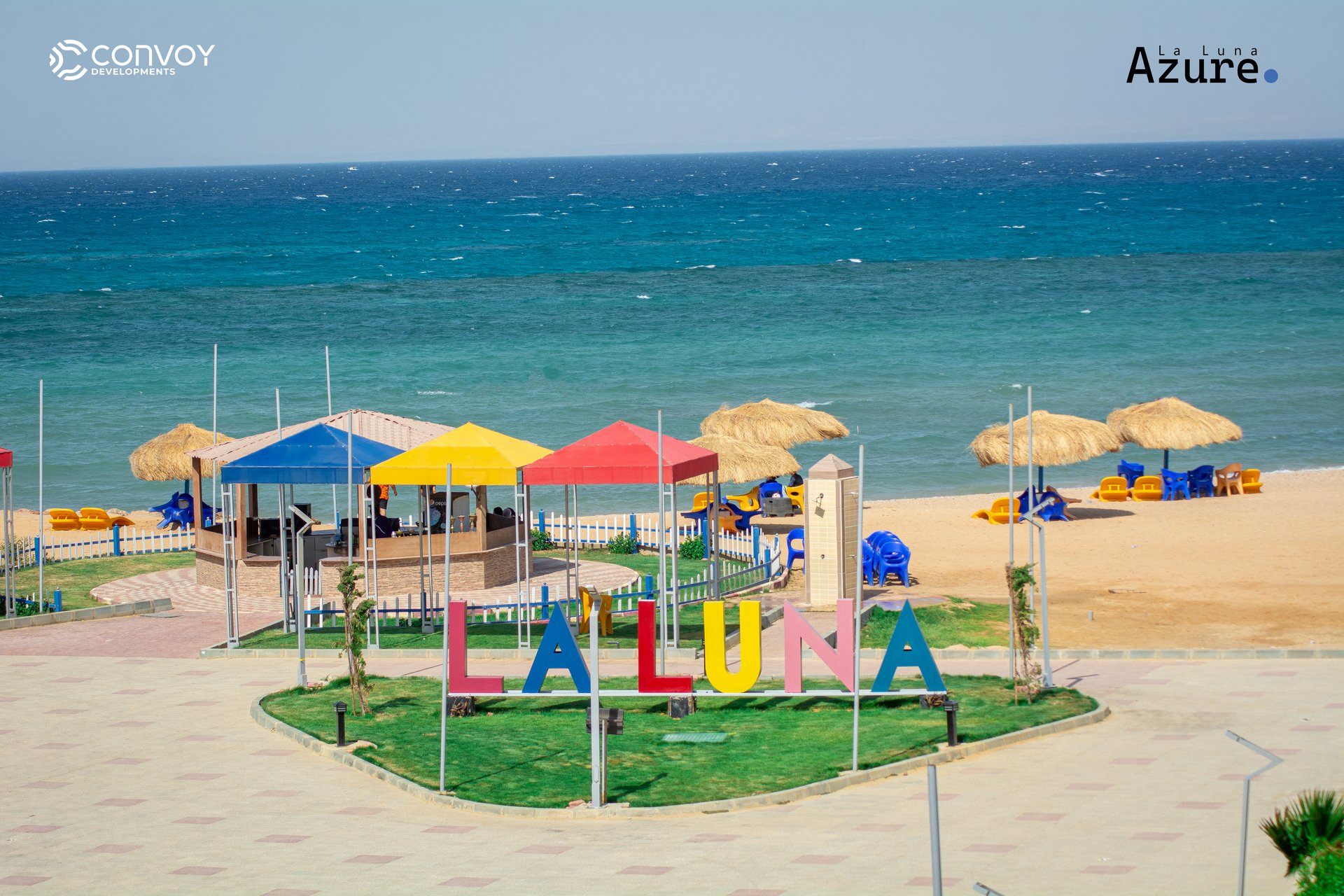 Grand arrival courtyard at La Luna Azure